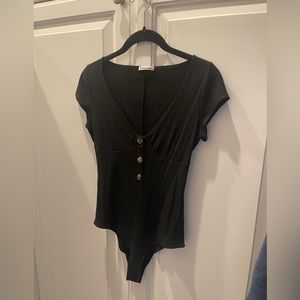 REFORMATION Cap Sleeve Ribbed Cotton Bodysuit